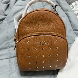 Furla Frida Brown Mini Studded Backpack